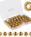 40 Piece Brass Bearing Balls Set Half Inch Diameter With Polished Surface Corrosion Resistant Includes Clear Storage Box