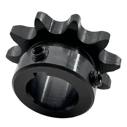 40 Tooth Roller Chain Sprocket Type B With Five Eighth Inch Bore For ANSI 40 Chain, Half Inch Pitch, Ten Teeth, Keyway And Two Setscrews