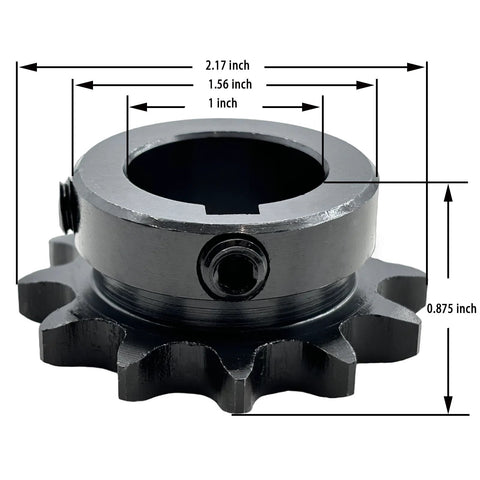 40 Tooth Roller Chain Sprocket for 40 Chain One Inch Bore Type B Built Tough Hardened 1045 Steel Antirust Drive Sprocket