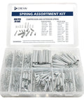 Spring Bundle Kit With 400 Pieces Across 20 Sizes Of Compression And Extension Springs Zinc Plated Steel in labeled case