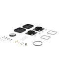 Diaphragm Rebuild Kit For 400B Series Pumps With Filcon Diaphragm OEM 400KTH1456 laid out with gears and hardware components