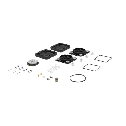 Diaphragm Rebuild Kit For 400B Series Pumps With Filcon Diaphragm OEM 400KTH1456 laid out with gears and hardware components