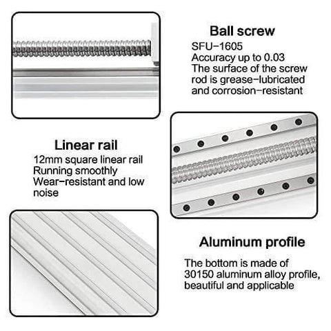 400mm Stroke CNC Linear Stage Motion Actuator X Y Z Axis Linear Slide Rail Aluminum Alloy Cross Sliding Table Linear Rail Guide SFU1605 Ballscrew+Nema23 57 Stepper Motor for CNC - Buy Bearings online - Fast US Shipping