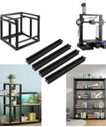 4Pack 4040 T Slot Aluminum Extrusion 400mm Black Extruded Aluminum Profile 40x40 T-Slotted Framing for 3D printers and shelving