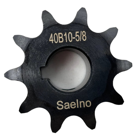 40 Tooth Roller Chain Sprocket Type B With Five Eighth Inch Bore for ANSI 40 Chain, Half Inch Pitch, Ten Teeth, Keyway, Blackened Finish