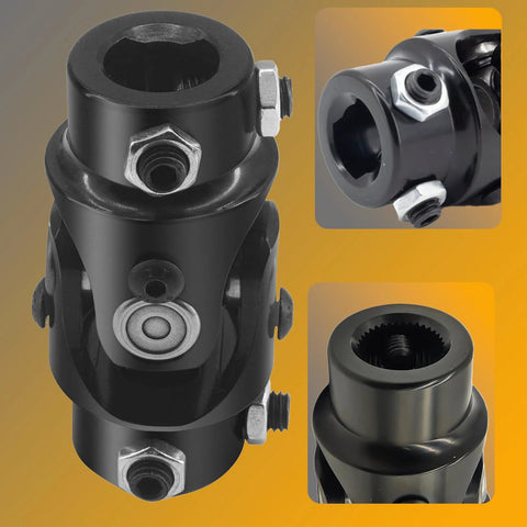 Beefed Up Heavy Duty Steering Shaft Universal U Joint Coupler for Automotive Steering Systems, 3/4 Inch DD Spline 40Cr Steel