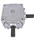 Front view of 40 HP Right Angle Bevel Gearbox with Crosshole & 1" Keyed Shaft 19455-SR-KW-PH-GR CW/CW 1:1 1800 Max RPM