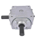 Front view of 40 HP Right Angle Bevel Gearbox with Crosshole & 1" Keyed Shaft 19455-SR-KW-PH-GR CW/CW 1:1 1800 Max RPM.