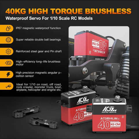 Image of 40KG Waterproof RC-Steering-Servo High-Torque - Full Metal Gear Brushless Digital Servo for 1/10 RC Car, Control Angle 180°
