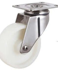 40mm Caster Wheel - Plate Stainless Steel Nylon with swivel plate and nylon tire for light duty use.