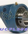 40mm Bearing UCFL-208 + 2 Bolts Flanged Cast Housing Mounted Bearings - VXB Ball Bearings