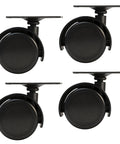 40 Mm Wheel And Plate Assembly For Vacuum D4 D4C SE E E2 Series Dollie Cart Castor Wheels With One And A Half Inch Wheel Diameter Black Durable Construction To Extend Service Life 4 Pack Replacement Parts