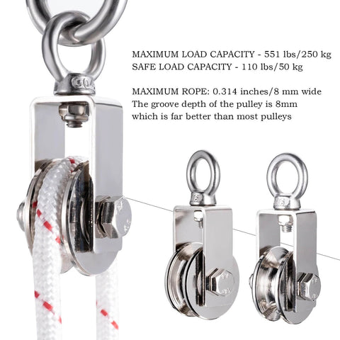 40mm Cable Pulley Wheel, Bearing Inside, Rope Pulley for Pulley System, Gym Equipment, Clothesline and DIY Projects 1Pack