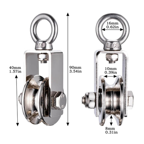 40mm Cable Pulley Wheel, Bearing Inside, Rope Pulley for Pulley System, Gym Equipment, Clothesline and DIY Projects 1Pack