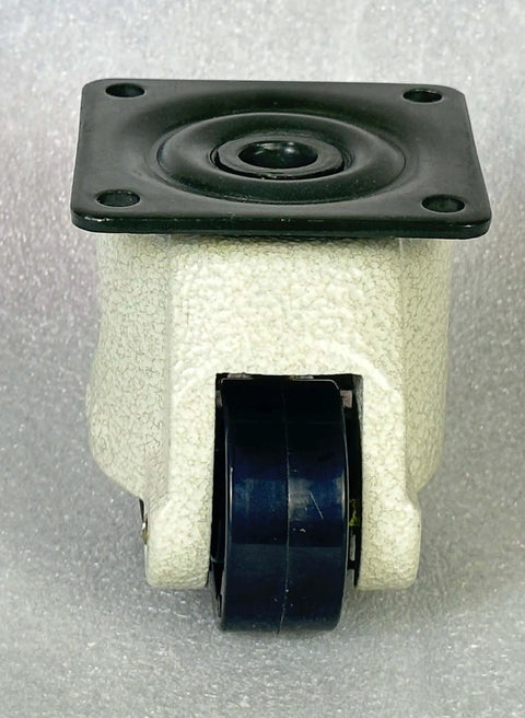 Front view of 40mm leveling caster wheel 110 lbs aluminum alloy - nylon - top plate mount, designed for CNC and automation applications.