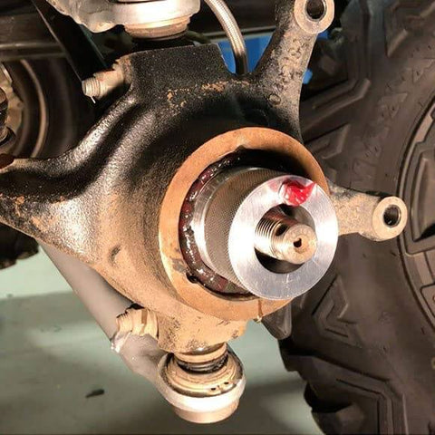 40mm Wheel Bearing Greaser Kit For Polaris ATVs UTVs And SxS Must Have Quick Grease Packer installed on vehicle axle