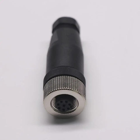 M12 A Code Waterproof Circular Cable Connector With Field Installable Screw Termination Unshielded Straight 8 Pin Female Aviation Plug