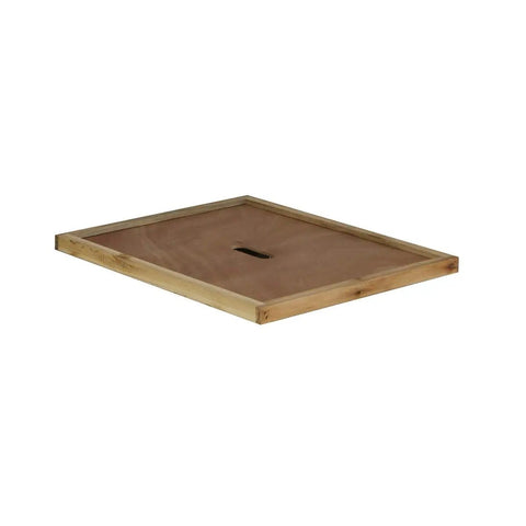 Inner cover from the Beeswax Dipped Langstroth Beehive Parts Kit For 10 Frame Hives With Telescoping Top Cover, Oval Bee Escape, Inner Cover