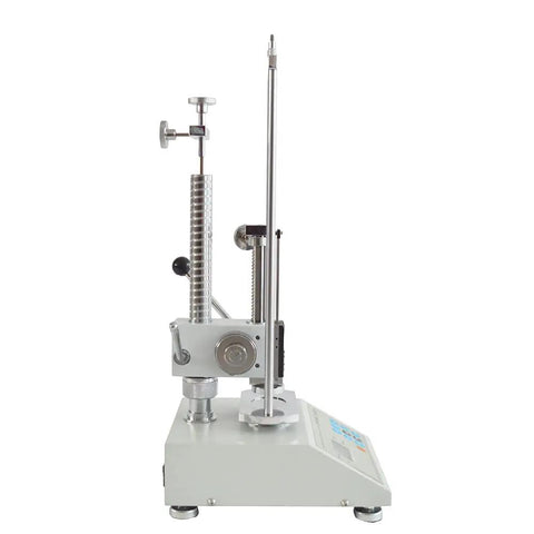 Spring Testing Meter 500N Push-Pull Tensile Tester For Extension And Compression With 99 Data Storage, Multi-Unit Readout In N KG LB, English LCD, Real-Time And Peak Modes, Modbus RTU Ready, stainless steel test stand