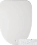 Elongated Smart Heated Bidet Toilet Seat With Warm Water, Air Dryer, Self Cleaning Nozzle, Soft Close Lid, Electric Toilet Seat Attachment For Premium Clean Comfort, featuring control panel