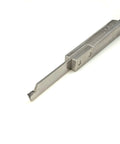 Premium Brazed Carbide Parting And Grooving Tool For Wood Turning Lathe with a stainless steel blade and aluminum handle.