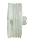 Close-up of window regulator drum gear spool for Kia Optima 2016-2020, side view showing detailed grooves and durable design.