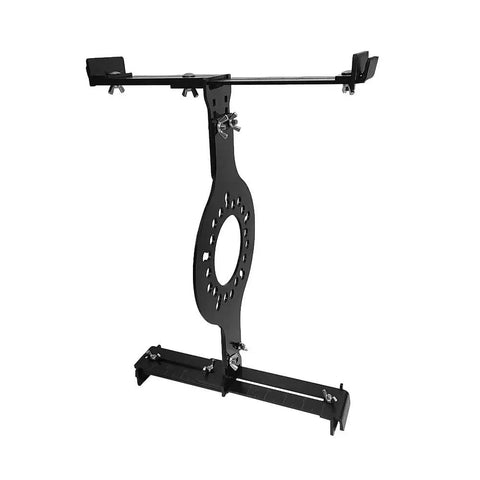 Hella Tight Stance Wheel Fitment Checker Tool For 5 Lug Rims Measures Backspacing And Rim Clearance On 14 To 20 Inch Wheels, black steel tool shown.