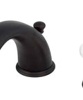 Victorian Widespread Lavatory Faucet With Porcelain Cross Handles In Oil Rubbed Bronze, 8 Inch Adjustable Center, Solid Brass Deck Mount