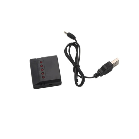 5 In 1 3.7V RC Drone Battery Charger For Quadcopter, Charges 5 Lipos At Once, LED Indicator Display, Durable Black Plastic Housing