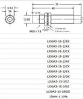 Diagram of Capacitive Proximity Sensor Switch LJC30A3 H Z AY Three Wire DC Six To Thirty Six Volt PNP NC with specifications