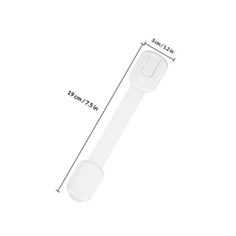 19 cm adjustable strap from 12 Pcs White ABS Cabinet Locks For Kidproofing Drawers And Appliances With Easy Install And Reliable Security Plus Adjustable Furniture Straps For Home Safety