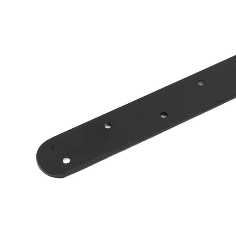 Black metal track part of Heavy Duty Sliding Barn Door Hardware Kit Built To Last For Smooth Quiet Operation Sturdy Wooden Barn Door Track System