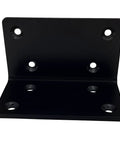 Built Different Rock Solid Heavy Duty L Brackets Black Steel Corner Supports Two Pack for countertops, showing a black steel bracket.