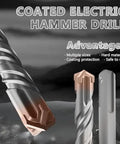 SDS Plus rotary hammer drill bit with coated head; copper-tipped 1-1/2in × 18in (38mm × 460mm); two bits visible