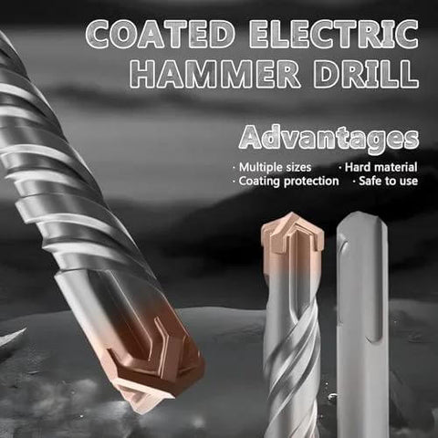 SDS Plus rotary hammer drill bit with coated head; copper-tipped 1-1/2in × 18in (38mm × 460mm); two bits visible