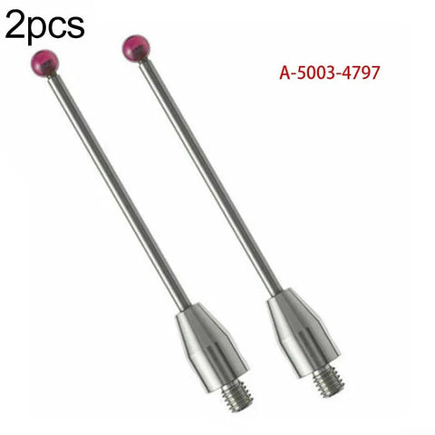 Two Pack CMM Touch Probe Styli With 2mm Ball Tip And 50mm Measuring Rod For Coordinate Measuring Machines Metrology Probes For High Precision Testing Shop Ready Quality Inspection Tools For Industrial Measurement, 2pcs A-5003-4797