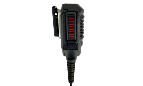 Side view of Remote Speaker Microphone For Harris XL45 XL95 XG15 XG25 XG75 Radios With Noise Cancelling Microphone and clip
