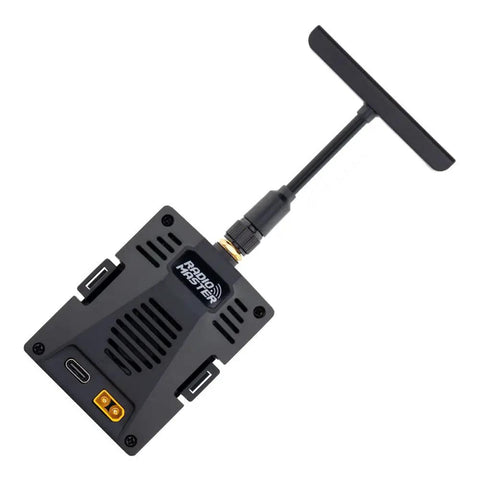 Ranger Micro 2.4GHz ELRS Module For TX16S TX12 MKII Radios With T-shape Antenna, black, plug-and-play ELRS module, top view