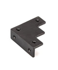 Rustic Forged Iron Corner Bracket For Barn Door In Matte Black Finish 75 Mm Square Decorative Bracket With 25 Mm Thickness