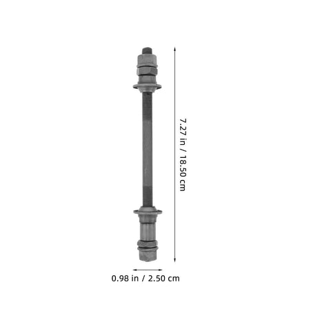 180Mm Rear Bicycle Axle For Mountain Bikes Grey Steel Hub With Ball Bearings Durable Shaft For 26 Inch Wheels Built Tough For A Smooth Rugged Ride Everyday Trail Ready