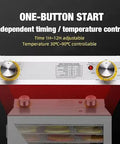 Control panel of 400W Food Freeze Dryer Machine With 6 To 12 Layer Trays showing timer and temperature settings.