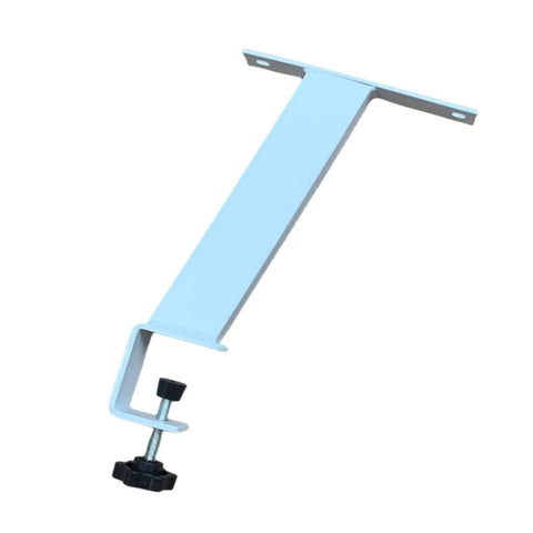 Adjustable Iron Table Leg For Desk Height Increase And Ergonomic Setup, showing clamp and angled iron support on white background