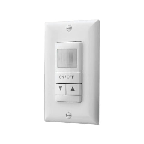 Wall Mount Motion Sensor Switch With Dual Technology PIR Occupancy Sensor Dimming and Dusk to Dawn Photocell White WSX Series