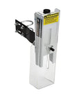 Clear Band Saw Guard With Light For Easy Use, OSHA And ANSI Compliant A100-16, clear acrylic shield shows mounting hardware detail.