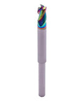 Solid carbide end mill, DLC-coated with rainbow finish, square end, 5/16 in diameter, 1/4 in reduced shank