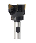 Oscarbide indexable end mill, 3/4 in shank, 2 in cutting diameter, 3 flutes, TP32 carbide inserts