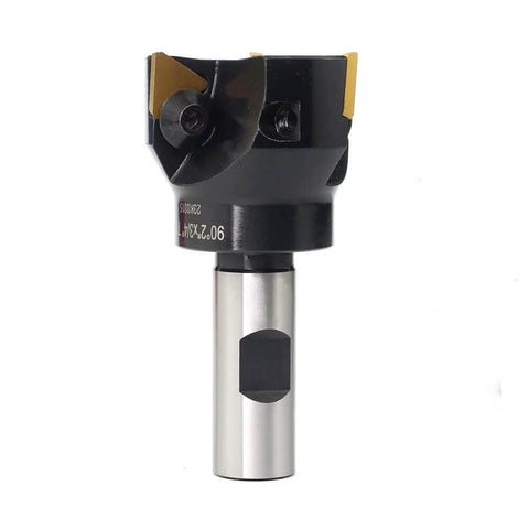 Oscarbide indexable end mill, 3/4 in shank, 2 in cutting diameter, 3 flutes, TP32 carbide inserts