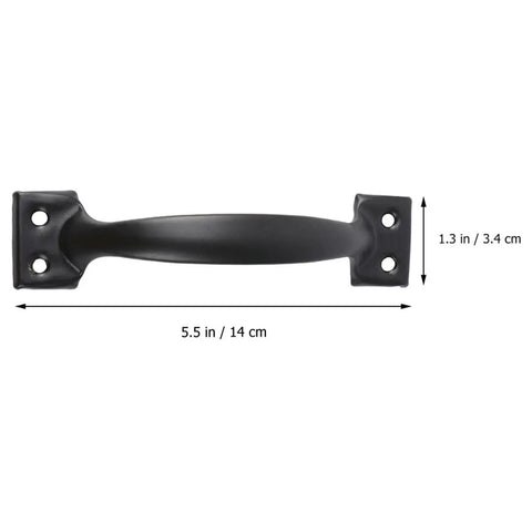Six Inch Black Arch Cabinet Handles Set Of Six Vintage Iron Drawer Pulls For Wardrobe And Cabinet Furniture Hardware Replacement Built To Last Easy Install And Retro Vibe shown with dimensions