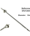 Top Notch SFU1204 Ball Screw Kit With 300 Or 450mm Length For CNC Machines And Robots Featuring Low Friction Precision Rolled Design To Convert Rotation Into Smooth Linear Motion For Serious Makers And Pros, showing 12mm diameter ballscrew.