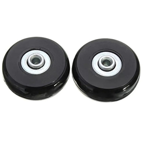 Heavy Duty Silent Rubber Replacement Casters Universal Swivel Luggage Wheels For Suitcase Travel Trolley black rubber wheels with metal axle.